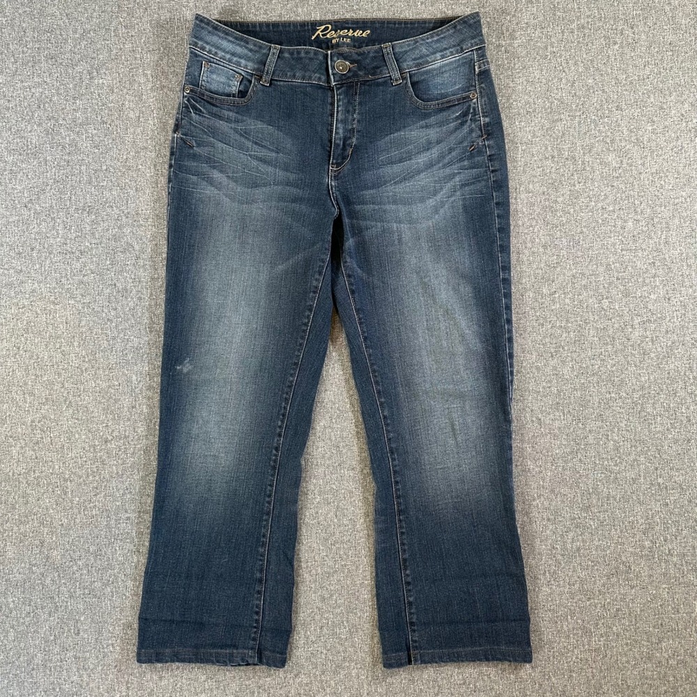 Reserve by Lee Jeans Women 14M 111635P Blue Studded Pocket Stretch Denim